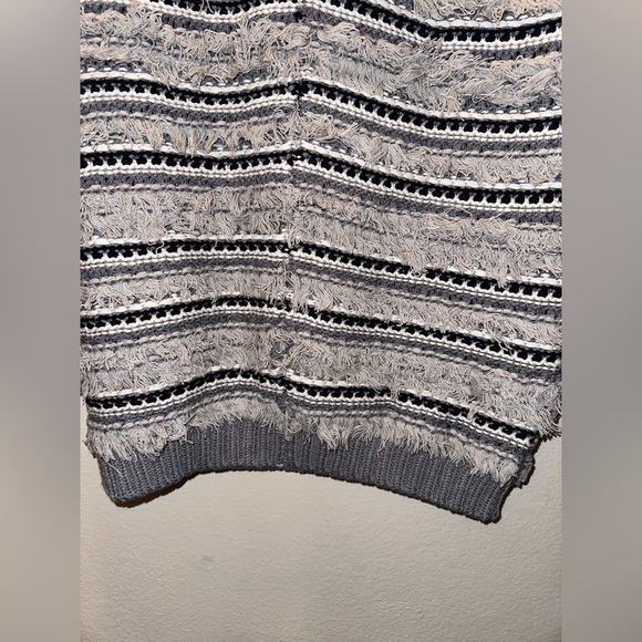 NWT Chaser hi low dolman grey knit woven short sleeve pullover sweater top - Picture 8 of 8